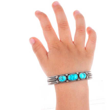 5.3" Vintage Harry Begay Navajo sterling silver small/child's cuff bracelet