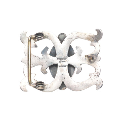 Chimney Butte Navajo sterling silver purpurite cast belt buckle
