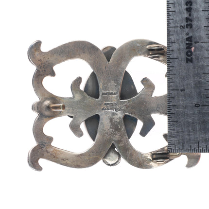 Chimney Butte Navajo sterling silver purpurite cast belt buckle