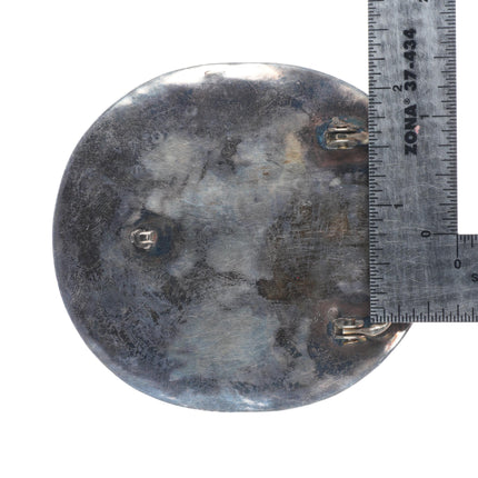 Vintage Zuni sterling silver shell inlay knifewing belt buckle