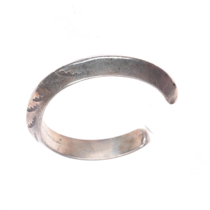 6.5" 40's-50's Vintage Navajo stamped sterling silver carinated cuff bracelet