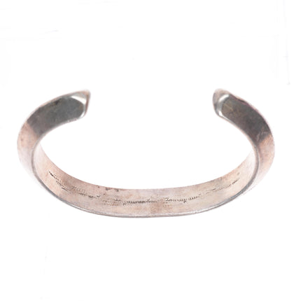 6.5" 40's-50's Vintage Navajo stamped sterling silver carinated cuff bracelet
