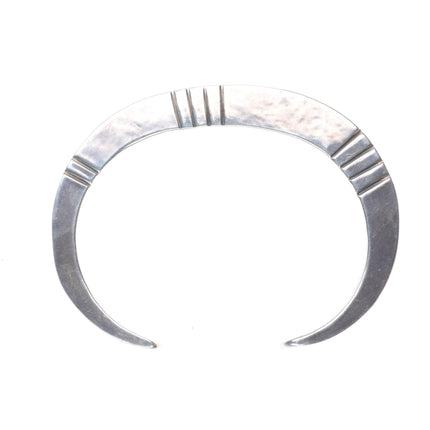 7" Orville Tsinnie Navajo sterling silver carinated chiseled cuff bracelet