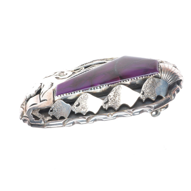 Big Dan Nieto Santo Domingo sterling silver sugilite horse/buffalo belt buckle