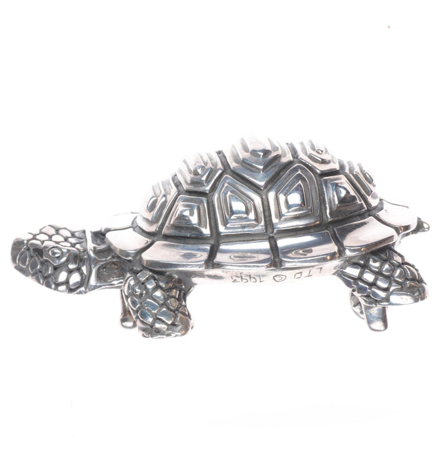 Natasha Kayn retro heavy sterling silver tortoise belt buckle turtle