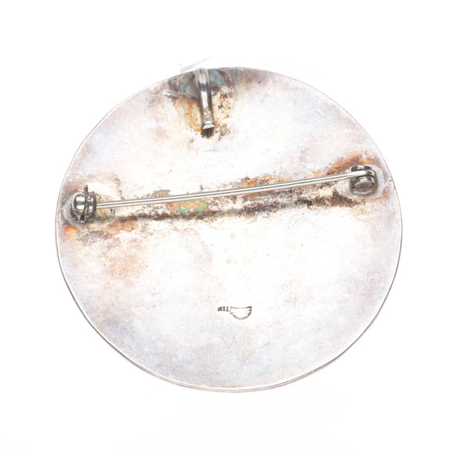 Large vintage Willie Yazzie Navajo sterling silver roadrunner pendant/pin/brooch