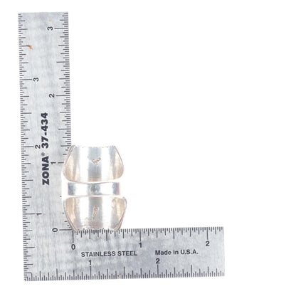 sz11 Large Ray Jack Navajo sterling silver cobblestone intarsia inlay men's ring