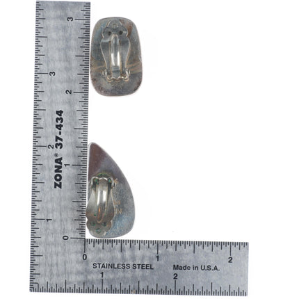 Michael Slim Navajo high grade/boulder turquoise sterling silver  earrings