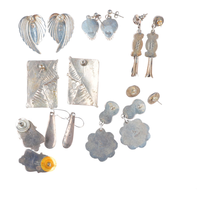 Andy Cadman Navajo-Etta Endito-Roie Jacque Sterling/Turquoise/Coral earring lot