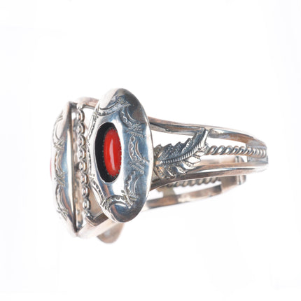 6" Raymond Yazzie Navajo vintage sterling silver turquoise cuff bracelet