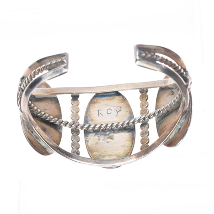 6" Raymond Yazzie Navajo vintage sterling silver turquoise cuff bracelet