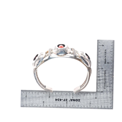 6" Raymond Yazzie Navajo vintage sterling silver turquoise cuff bracelet