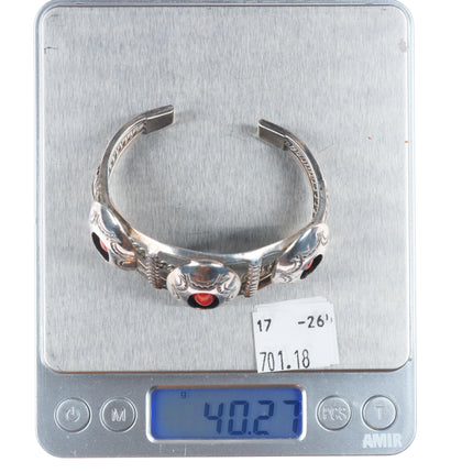 6" Raymond Yazzie Navajo vintage sterling silver turquoise cuff bracelet