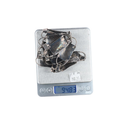 32" Vintage Navajo sterling silver square link hand stamped concho belt