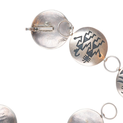 38" Manuel Hoyungowa Hopi Overlay kachina forms sterling silver link concho belt