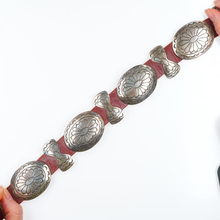 43" K Yazzie Navajo vintage sterling silver butterfly concho belt