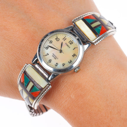Herbert and Esther Cellicion Zuni vintage sterling silver ladies watch tips