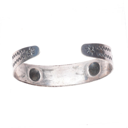 6.25" 30's-40's Fred Harvey era Navajo sterling silver turquoise cuff bracelet