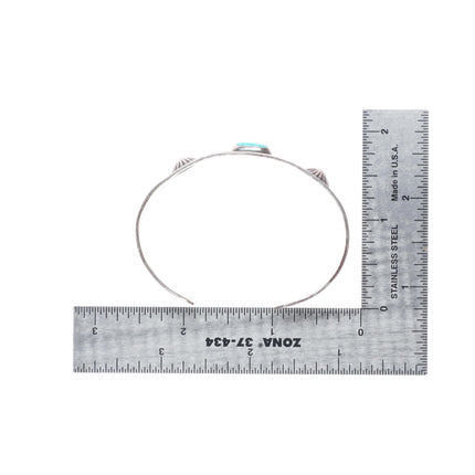 6.25" 30's-40's Fred Harvey era Navajo sterling silver turquoise cuff bracelet