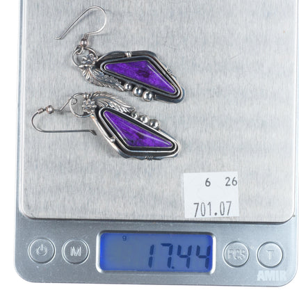 Les Baker Shop southwestern Sterling silver vintage sugilite earrings