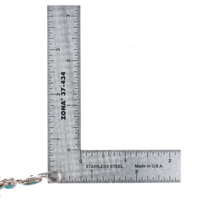 Lee and Mary Weebothee Zuni sterling silver high grade turquoise pendant