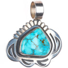 Vintage RG Navajo sterling silver high grade turquoise pendant