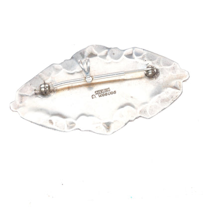 David Reeves Navajo sterling silver turquoise, spiny oyster pendant/pin/brooch