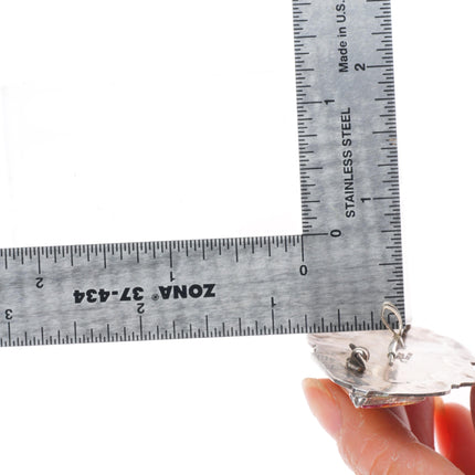 David Reeves Navajo sterling silver turquoise, spiny oyster pendant/pin/brooch