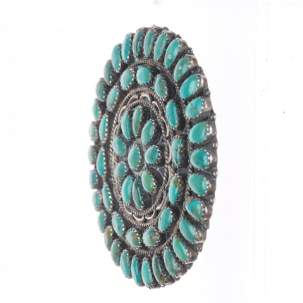 Ben Boyd Navajo sterling silver turquoise cluster pendant/pin