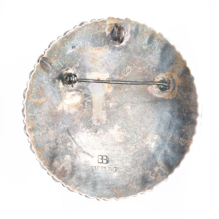 Ben Boyd Navajo sterling silver turquoise cluster pendant/pin