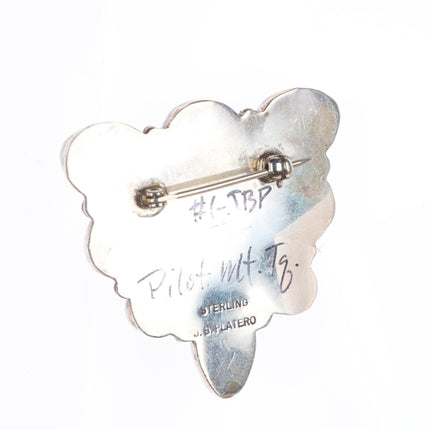 JP Platero Pilot Mountain turquoise sterling silver butterfly pin/brooch