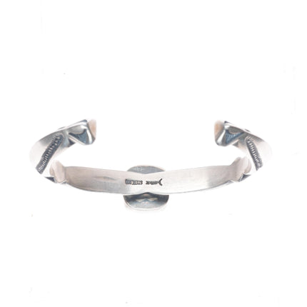 6.3" Derrick Gordon Navajo carinated sterling silver cuff bracelet w/ turquoise