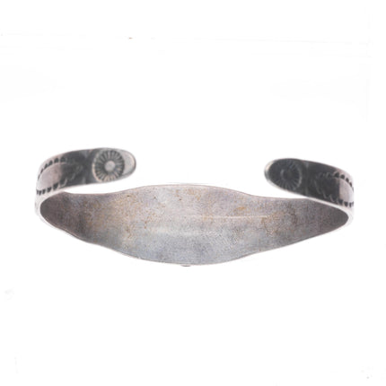 6.3" Vintage Fred Harvey Thunderbird sterling silver turquoise cuff bracelet