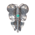 1930's Navajo large sterling silver hand stamped butterfly turquoise pin/brooch