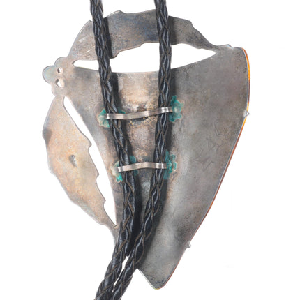 Vintage Southwestern sterling silver gemstone sterling silver large bolo tie