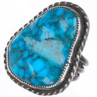 sz10 Huge Vintage Navajo sterling silver high grade spiderweb turquoise ring