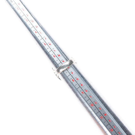 sz7 Vintage Navajo sterling silver rope bezel large turquoise ring