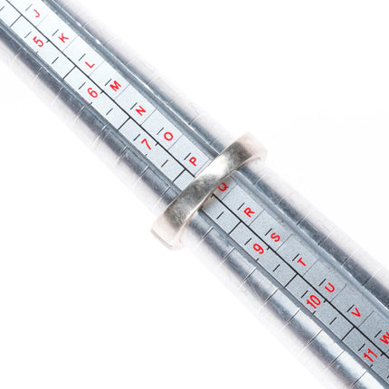 sz8 Chee Navajo Supersmith sterling silver ring with nice turquoise inlay