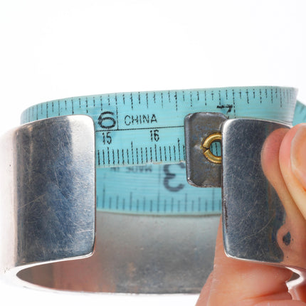 6.5" Lambert Homer Zuni sterling silver Blue Gem turquoise cuff bracelet