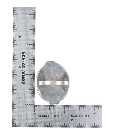 sz11 Big Navajo sterling silver green turquoise or jade ring