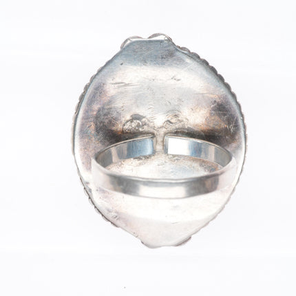 sz11 Big Navajo sterling silver green turquoise or jade ring