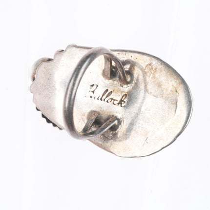 sz8.75 Large Vintage Bullock Navajo sterling silver turquoise ring