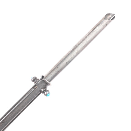 Vintage southwestern sterling silver modernist turquoise cigarette holder