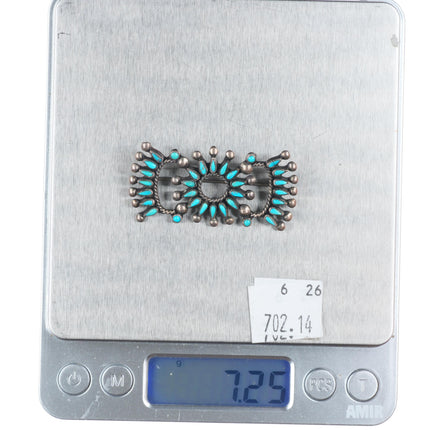 Vintage Zuni sterling silver petit point turquoise butterfly pin/brooch