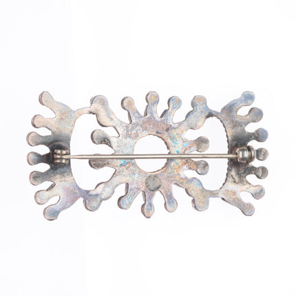 Vintage Zuni sterling silver petit point turquoise butterfly pin/brooch