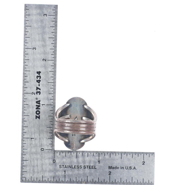 sz9 Stanley Parker Navajo sterling silver Pilot Mountain turquoise ring