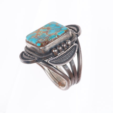 sz9 Stanley Parker Navajo sterling silver Pilot Mountain turquoise ring