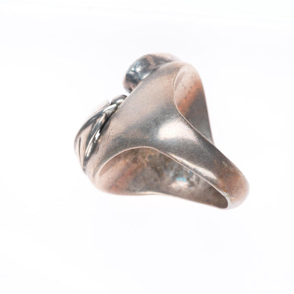 sz10.5 Bisbee Turquoise Vintage Navajo sterling silver men's ring