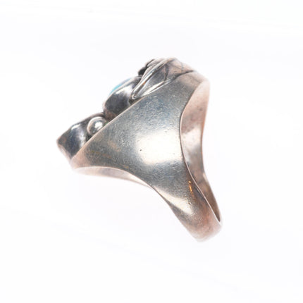 sz10.5 Bisbee Turquoise Vintage Navajo sterling silver men's ring