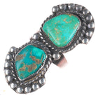 sz9 Big Vintage Navajo sterling silver ring with nice green turquoise